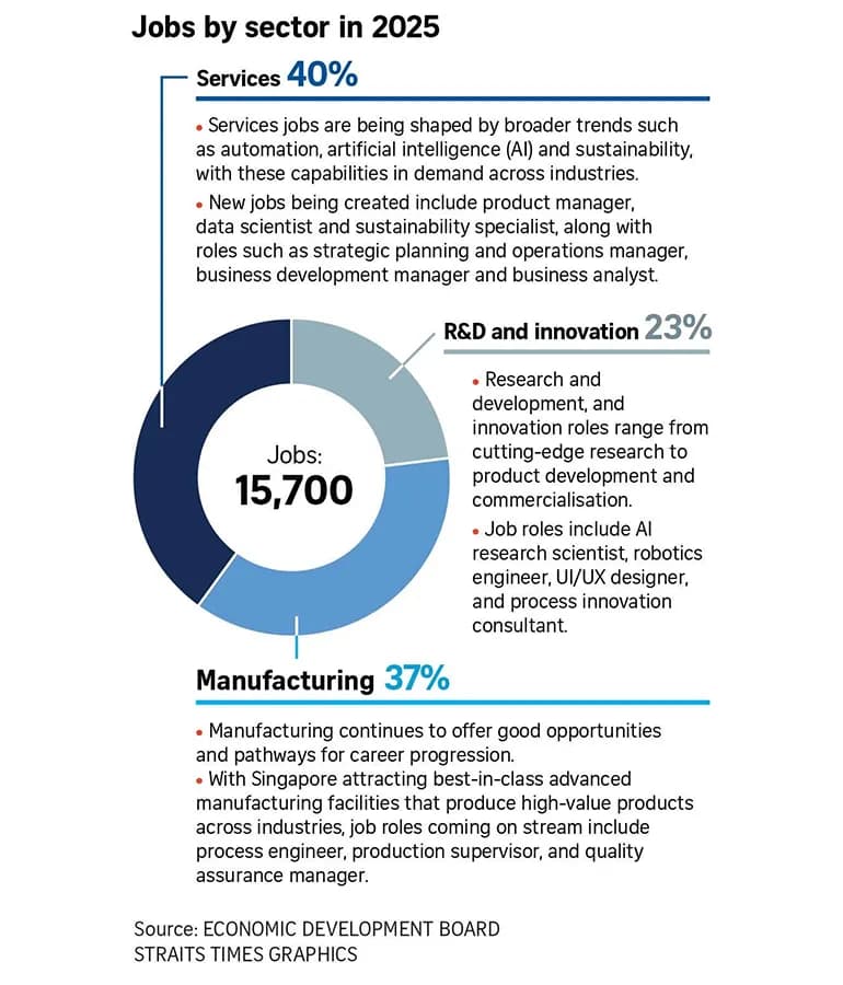 Job by sector in 2025 graph
