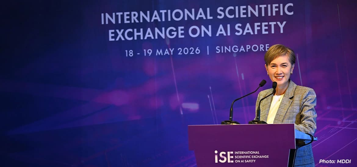 Minister for Digital Development and Information Josephine Teo at the International Scientific Exchange on AI Safety 2026.