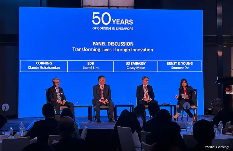 A panel discussion during Corning&rsquo;s 50th anniversary celebration focuses​ on GenAI, data centers, semiconductors, and connectivity.