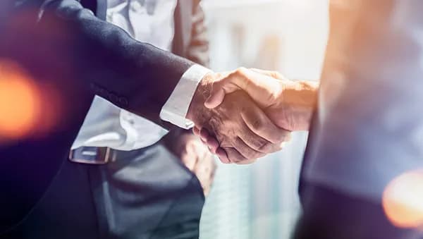 Close-up of two businesspeople shaking hands