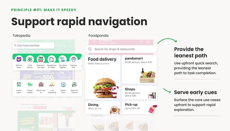 support rapid navigation