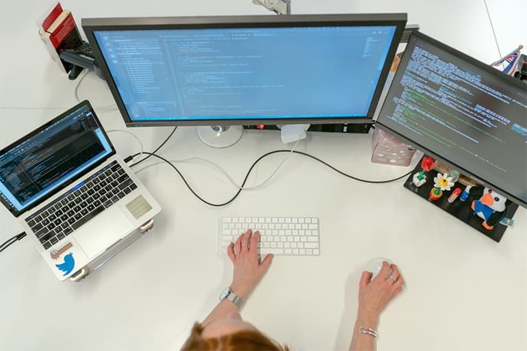 Three computer screen