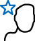 Person's profile with a sparkle/star icon, representing recognition or expertise.