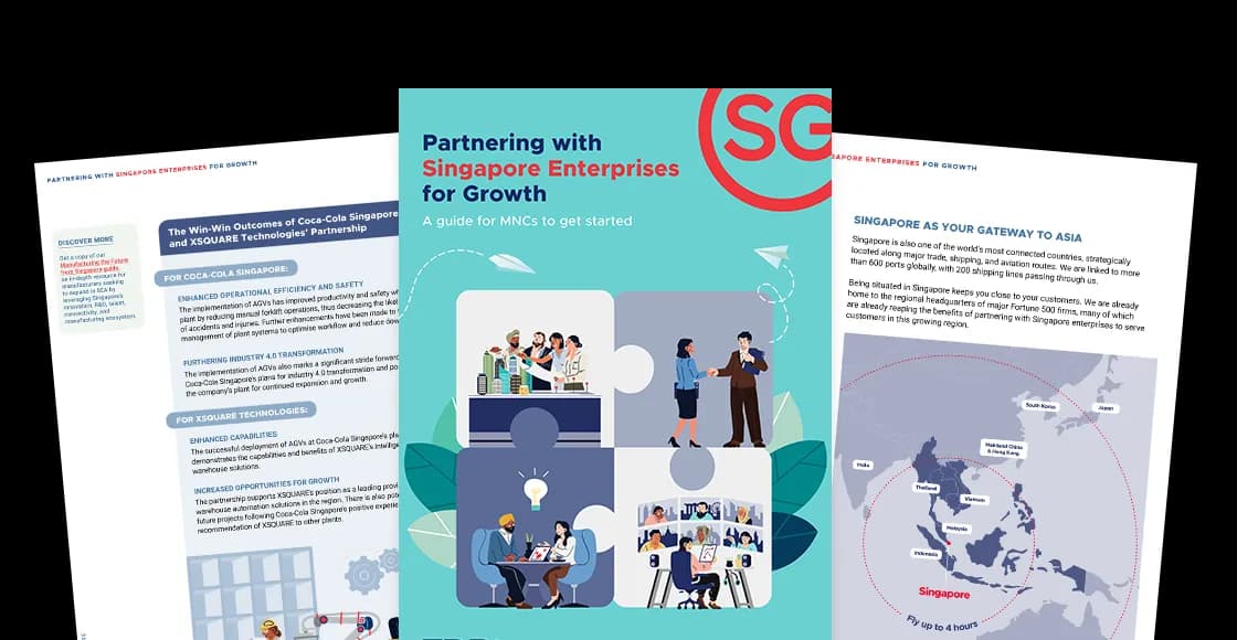 A picture of 3 brochures advertising EDB