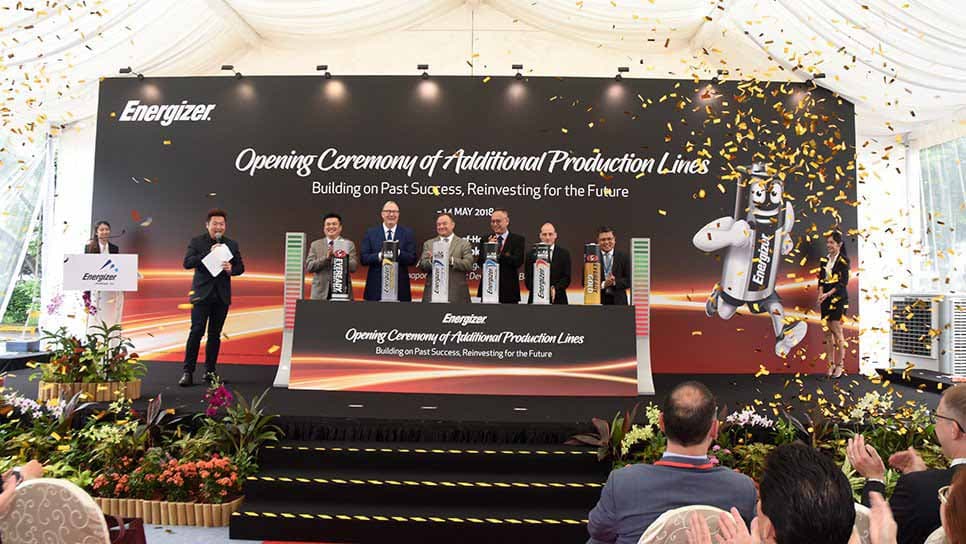 Energizer opens new battery production lines in Singapore