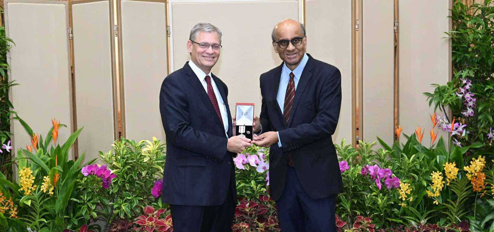 National honours presented to Mr Jack P Williams for significant contributions to Singapore 