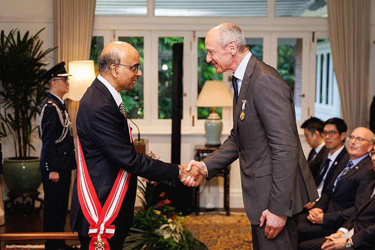 Dr Roland Busch conferred Distinguished Friends of Singapore