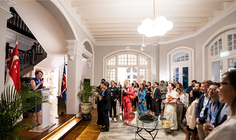 Kara Owen (British High Commissioner to Singapore) speaking at our evening welcome reception.