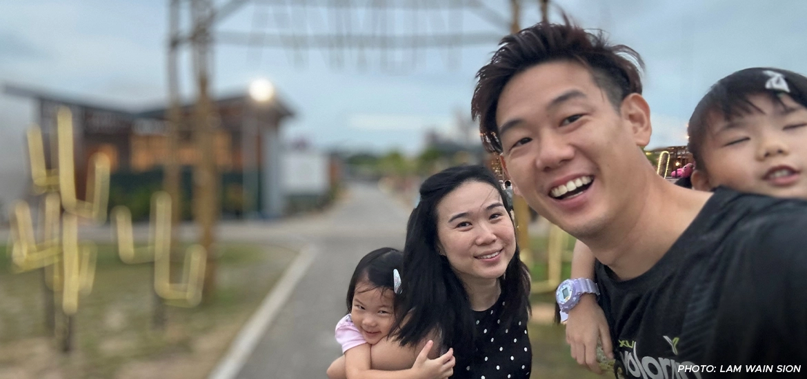 Novartis' family-friendly policies allow fathers like Mr Lam Wain Sion to spend quality time with their children. 