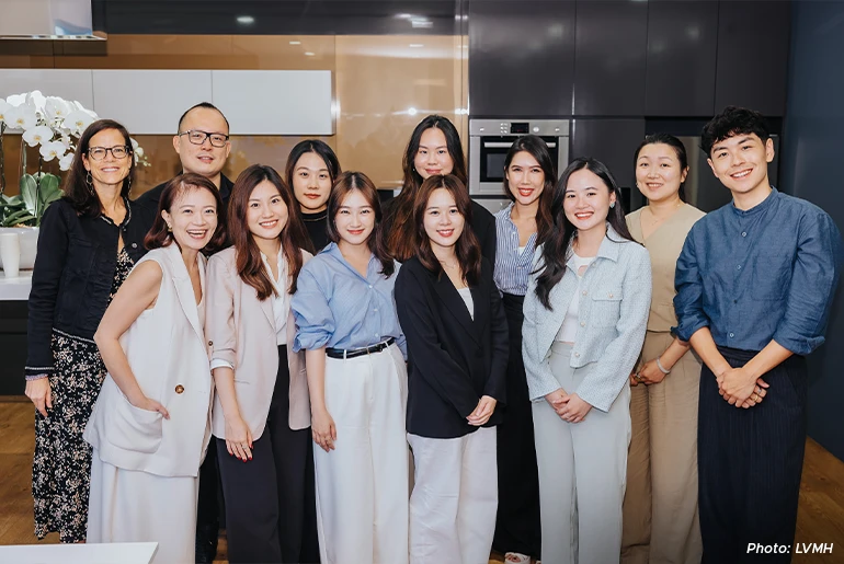 Avi with the 2024 LVMH SPRING Future Leaders Program cohort and LVMH staff.