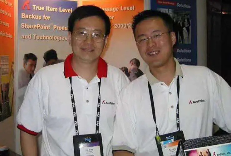 TJ and Kai at the Microsoft Tech Show in 2003