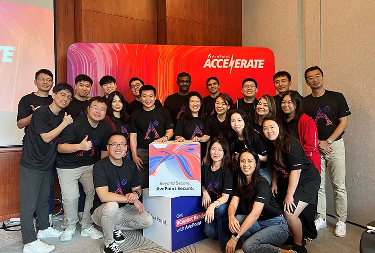 AvePoint team in Singapore at a sales kick-off event