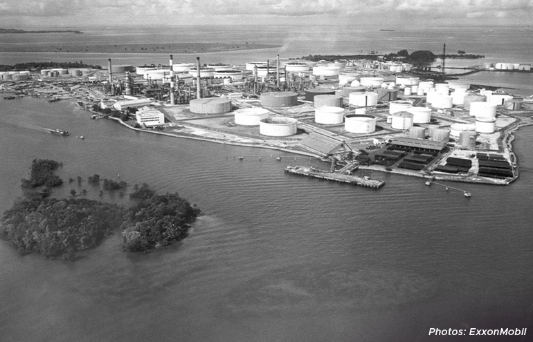 Blast from the past! The company’s refinery pictured in the 1970s.