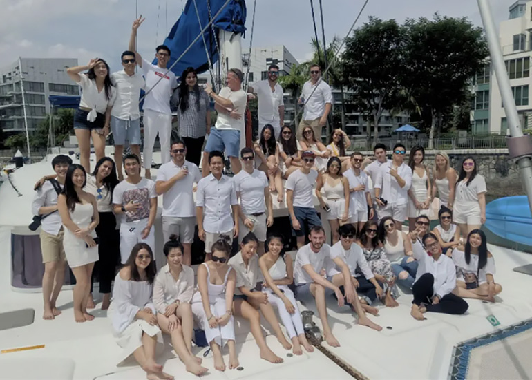 Andrew with the APAC team at a pre-Covid office incentive event with Phaidon International.