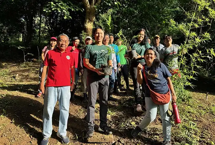 Reuben at a bamboo forest project site with the Philippines Local Government Unit (LGU) 