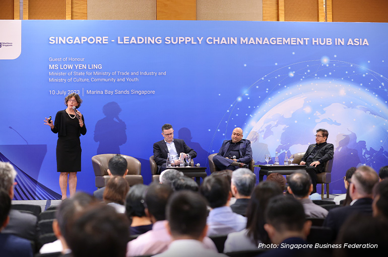 Above: Sue Breniman, Vice President Asia Pacific & Executive Partner, Gartner Supply Chain Asia Pacific; Theo Kneepkens, Senior Vice President of Global Operations, KLA Corporation; Sanket Buche, Vice President of Product Supply, Procter & Gamble AMEA; Carlos Mandia, Director, Overseas Delivery Services at BASF.