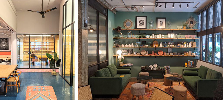 The décor at Crane features an eclectic mix of homely and brightly coloured rugs, velvet sofas and rattan furniture, just like the variety of offerings they have – from a co-working space, to dining, a social club, podcasting studio, community activities and more.