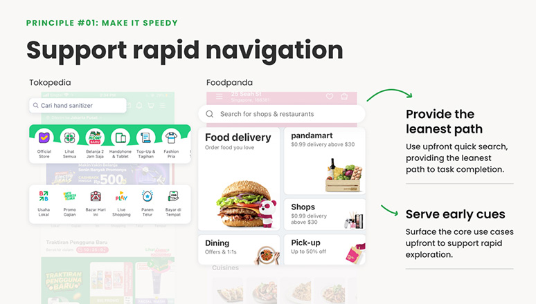 support rapid navigation