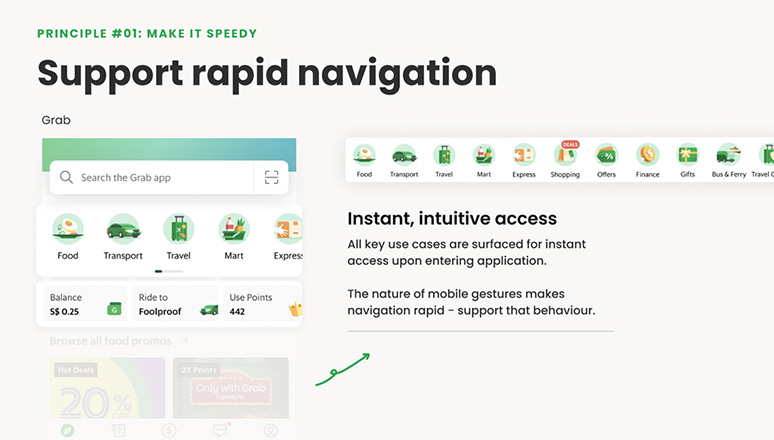 support rapid navigation