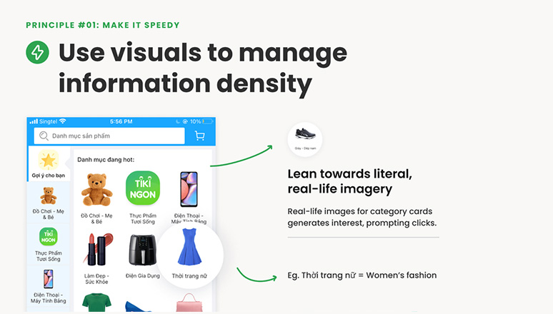use visuals to manage information density