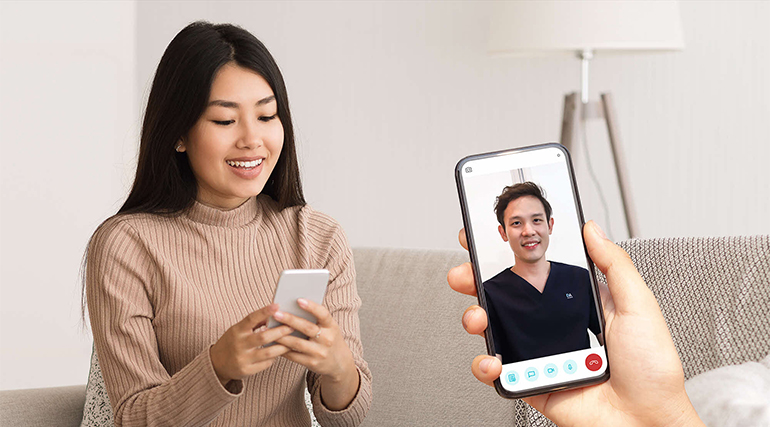 Woman having a virtual consultation on Doctor Anywhere’s telemedicine app (Photo credit: Doctor Anywhere)