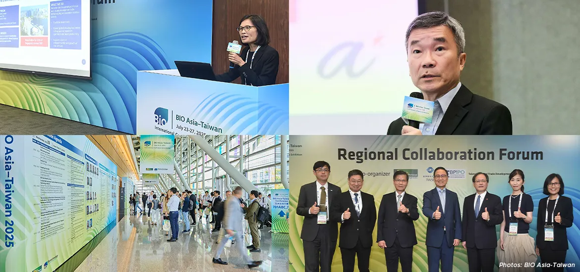 BIO Asia–Taiwan 2025 conference highlights featuring keynote speakers, panel discussions, exhibition hall activities, and regional collaboration forum with industry leaders.