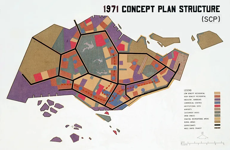 The 1971 concept plan that earmarked the surroundings of Seletar Air Base for residential and industrial use