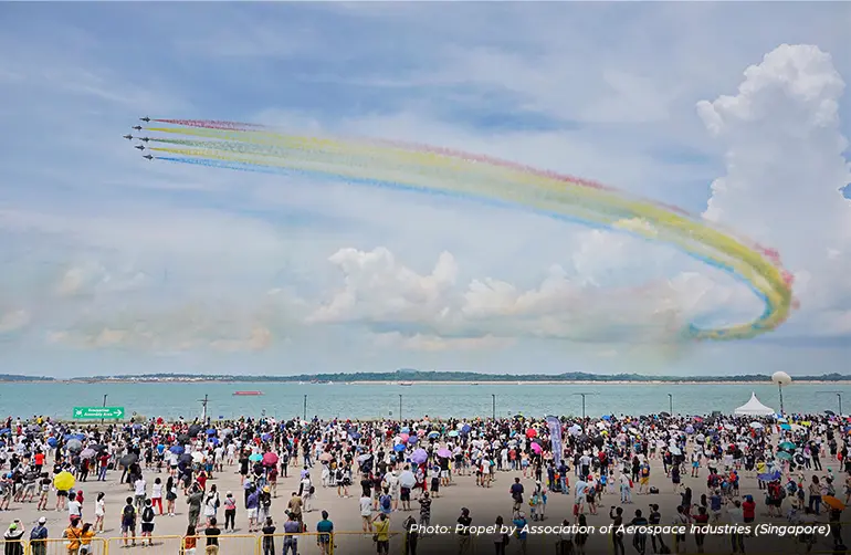 Aerial display at the Singapore Airshow