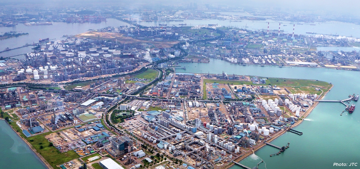 Bird eye view of Jurong Island.