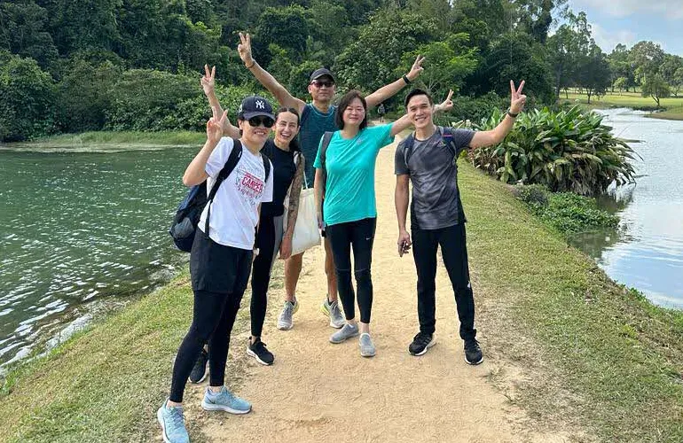 Malina meets former UiPath colleagues, mostly Singaporean, for monthly walks and hikes, exploring nature spots such as MacRitchie Reservoir and Changi Boardwalk.