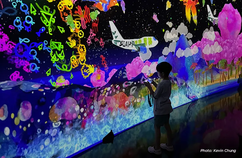 Exploring the amazing exhibits at the ArtScience Museum located at Marina Bay Sands.