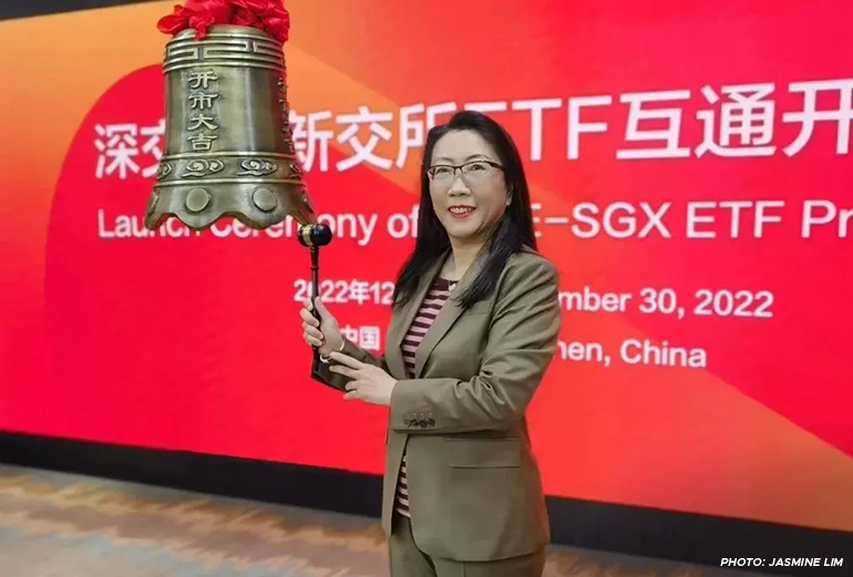 Jasmine Lim ringing bells celebrating wins.