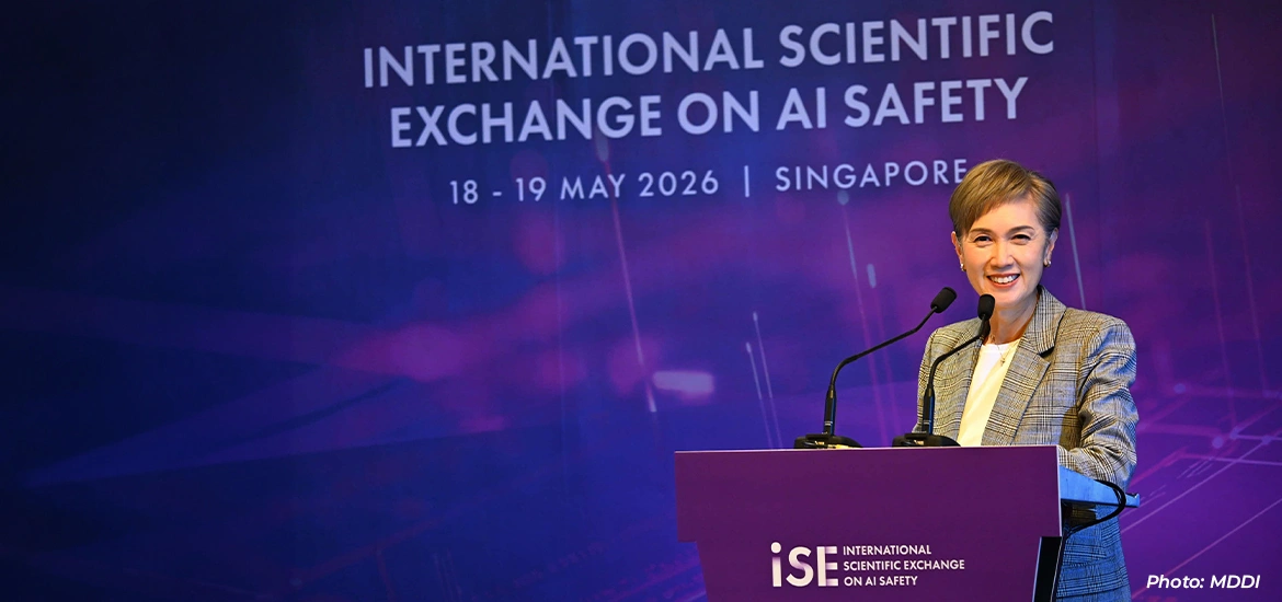 Minister for Digital Development and Information Josephine Teo at the International Scientific Exchange on AI Safety 2026.