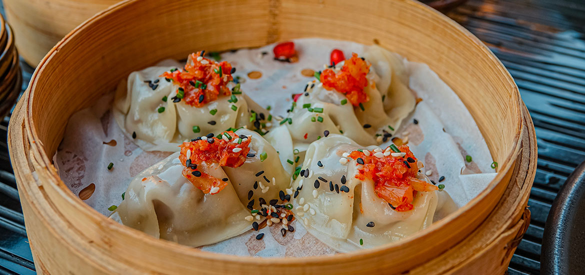 Serving up cell-based pork dumplings, cricket cookies to fight climate change masthead image
