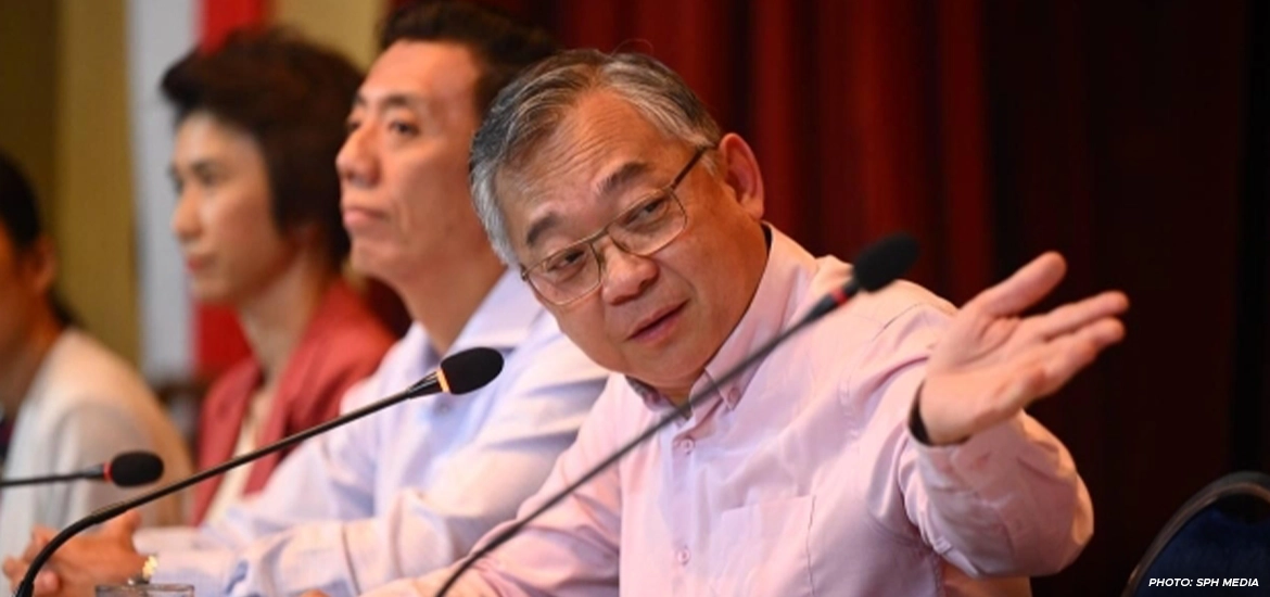 Deputy Prime Minister Gan Kim Yong speaking at the press conference.