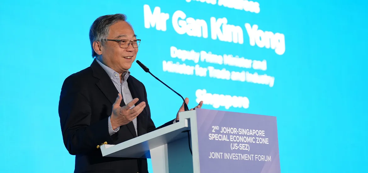 Mr Gan Kim Yong giving a speech