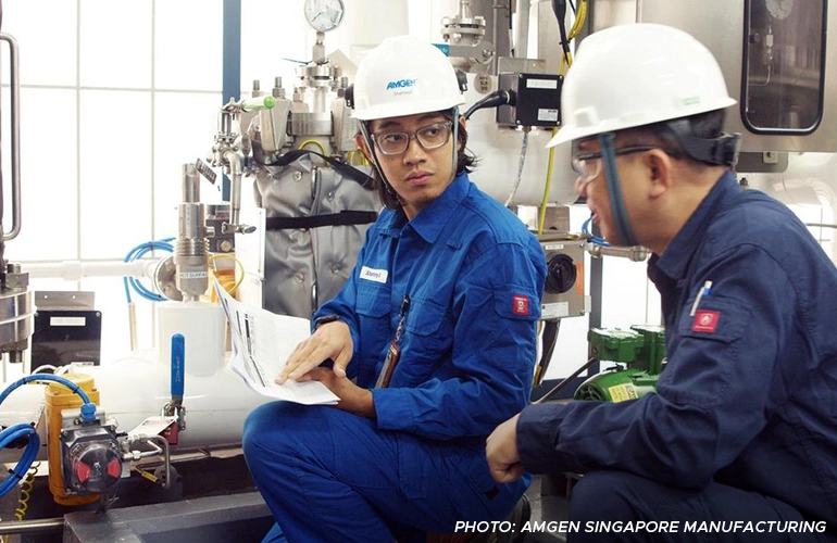 From intern to shift lead, Mr Shahreyll Khairoullah now oversees a manufacturing team, reflecting Amgen’s culture of continuous growth.