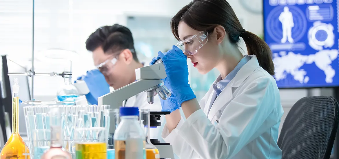 Lab scientist doing research