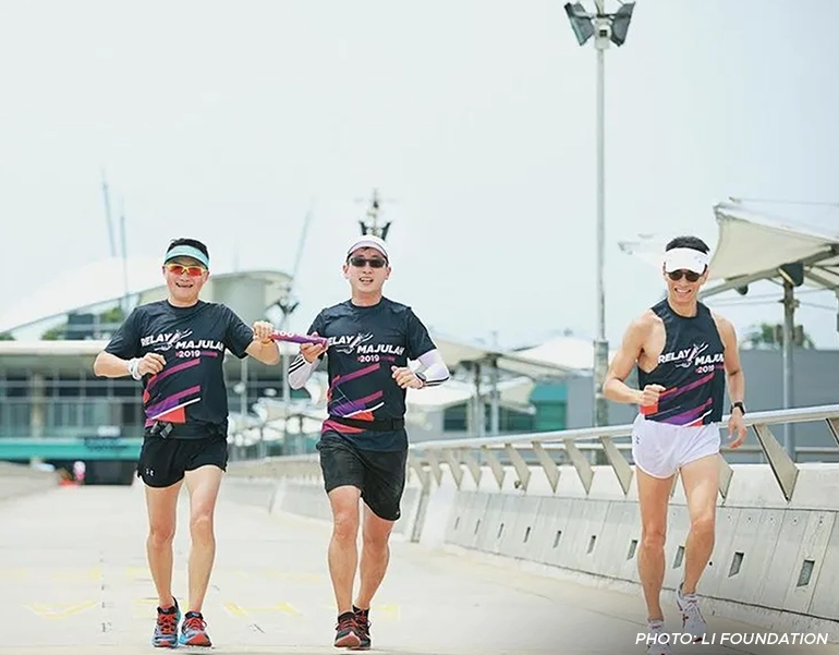 Mr Lionel Li (left), founder and chairman of Li Foundation.