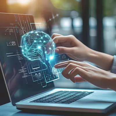 AI robotics using a computer interface.