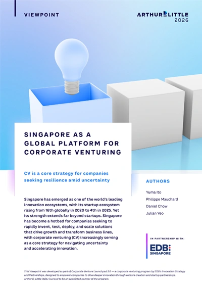 Cover for Singapore as a global platform for corporate venturing