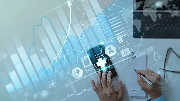 Solar panels with city skyline at sunset, symbolizing a rising R&D powerhouse in clean energy.