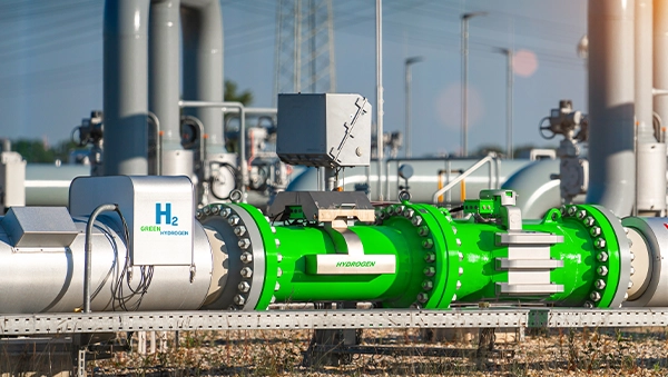 Green hydrogen pipeline system, representing sustainable industrial products.