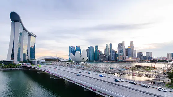 Singapore skyline featuring Marina Bay Sands and cityscape, symbolizing a vibrant digital services hub in Southeast Asia.