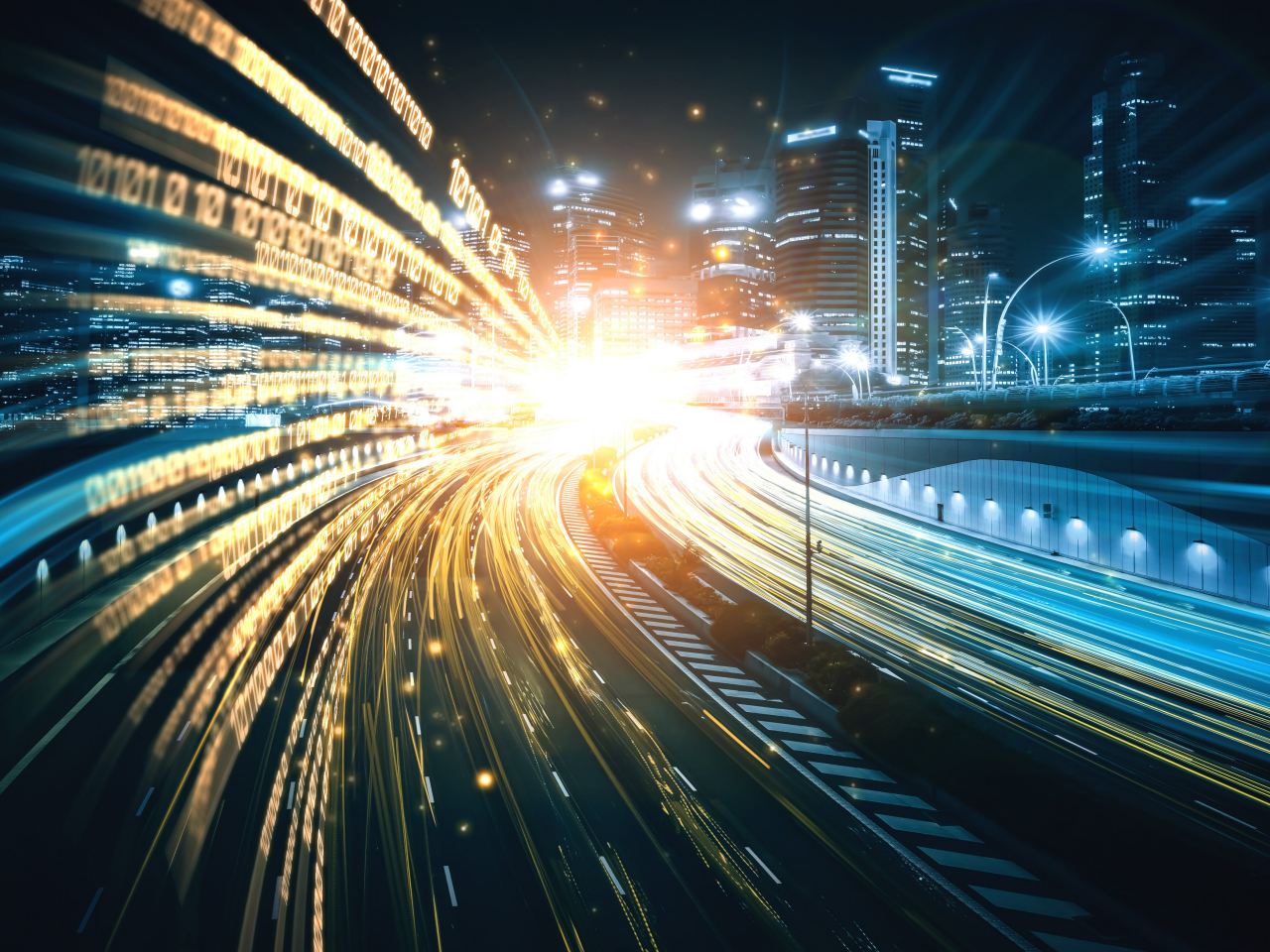 Road lights moving
