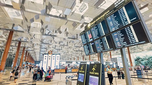 Airport flight board in the Terminal